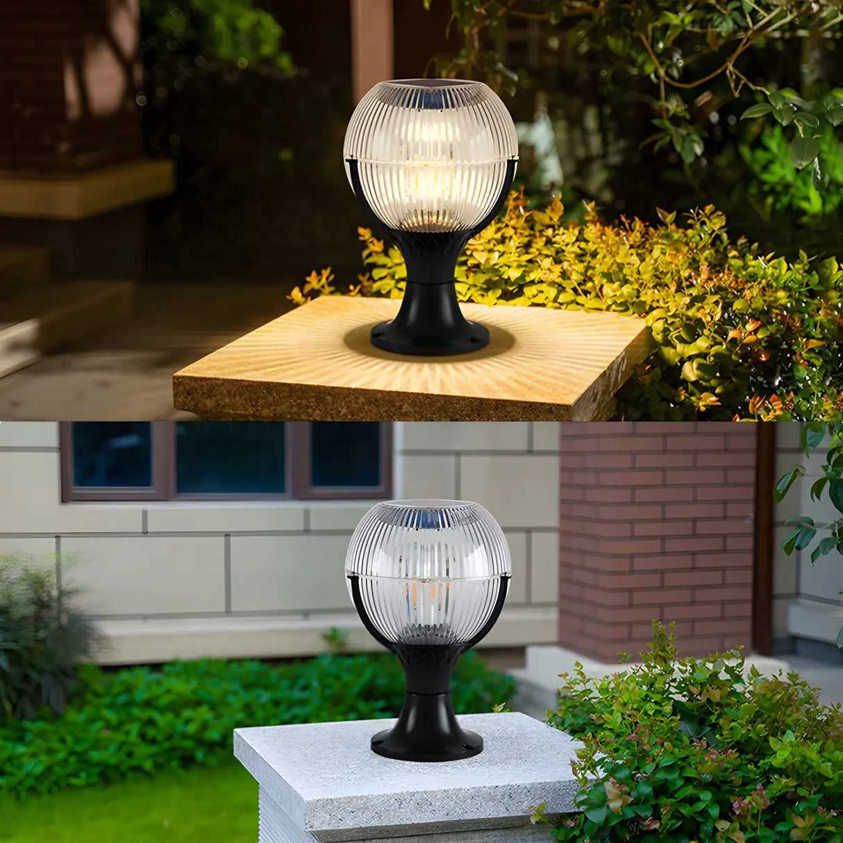 Unique Cup Shape Globe Glass Decor Outdoor Table Lamp Image - 10