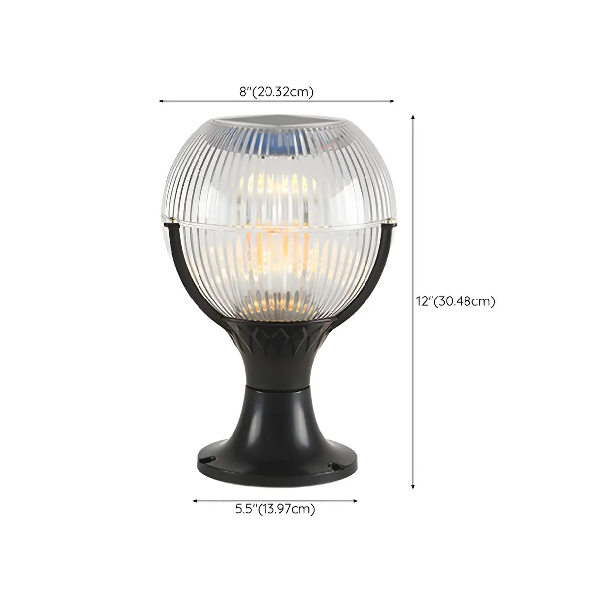 Unique Cup Shape Globe Glass Decor Outdoor Table Lamp 