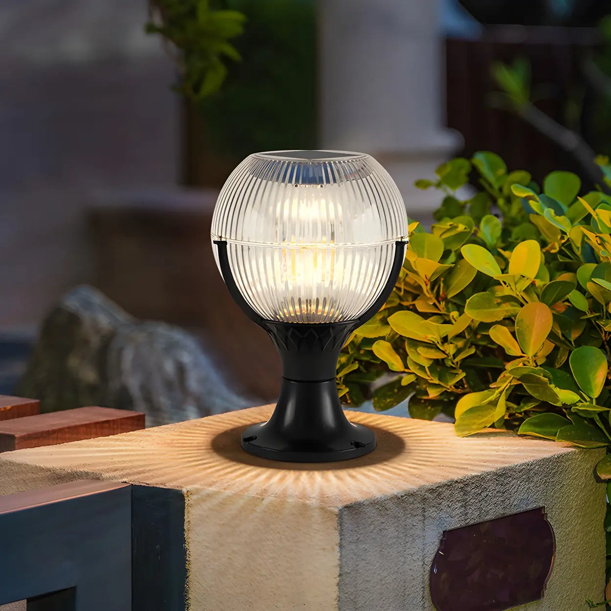 Unique Cup Shape Globe Glass Decor Outdoor Table Lamp Image - 5