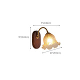 Unique Curved Arm Walnut Dome Metal Wall Sconce Image - 23