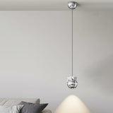 Unique Cute Bear Chrome Globe Children Room Pendant Light Image - 2