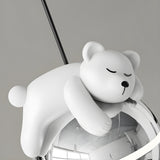 Unique Cute Bear Chrome Globe Children Room Pendant Light Image - 6