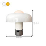 Unique Cylindrical Base Dome Bowl Glass Table Lamp #size