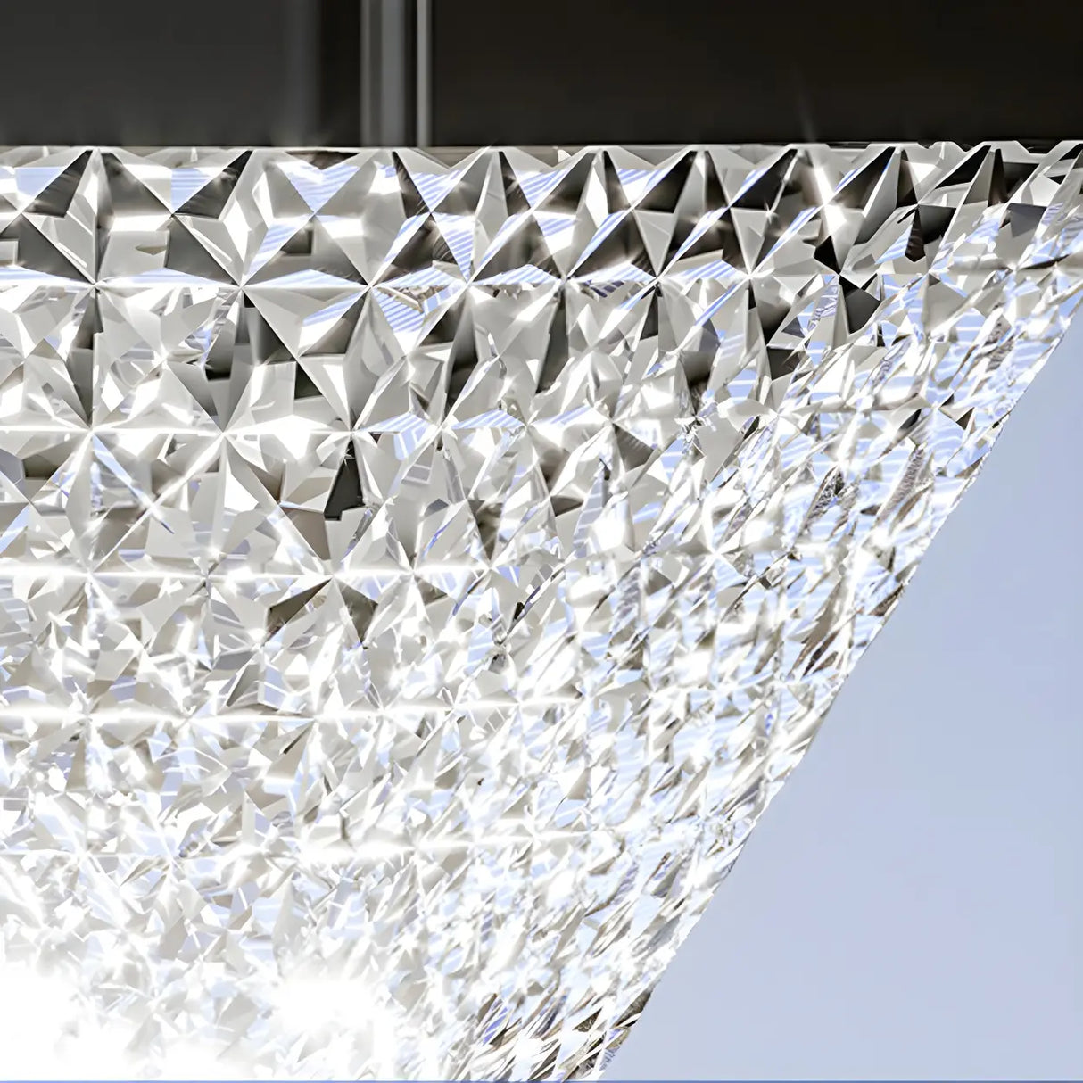 Unique Diamond Geometric Glass Post Outdoor Table Lamp Image - 11