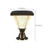 Unique Diamond Geometric Glass Post Outdoor Table Lamp Image - 16