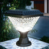 Unique Diamond Geometric Glass Post Outdoor Table Lamp Image - 8