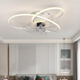 Unique Dual Ring Recessed Ceiling Fan with LED Light Image - 3