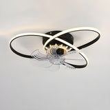 Unique Dual Ring Recessed Ceiling Fan with LED Light Image - 7