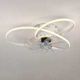 Unique Dual Ring Recessed Ceiling Fan with LED Light Image - 8