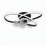 Unique Dual Ring Recessed Ceiling Fan with LED Light Image - 9