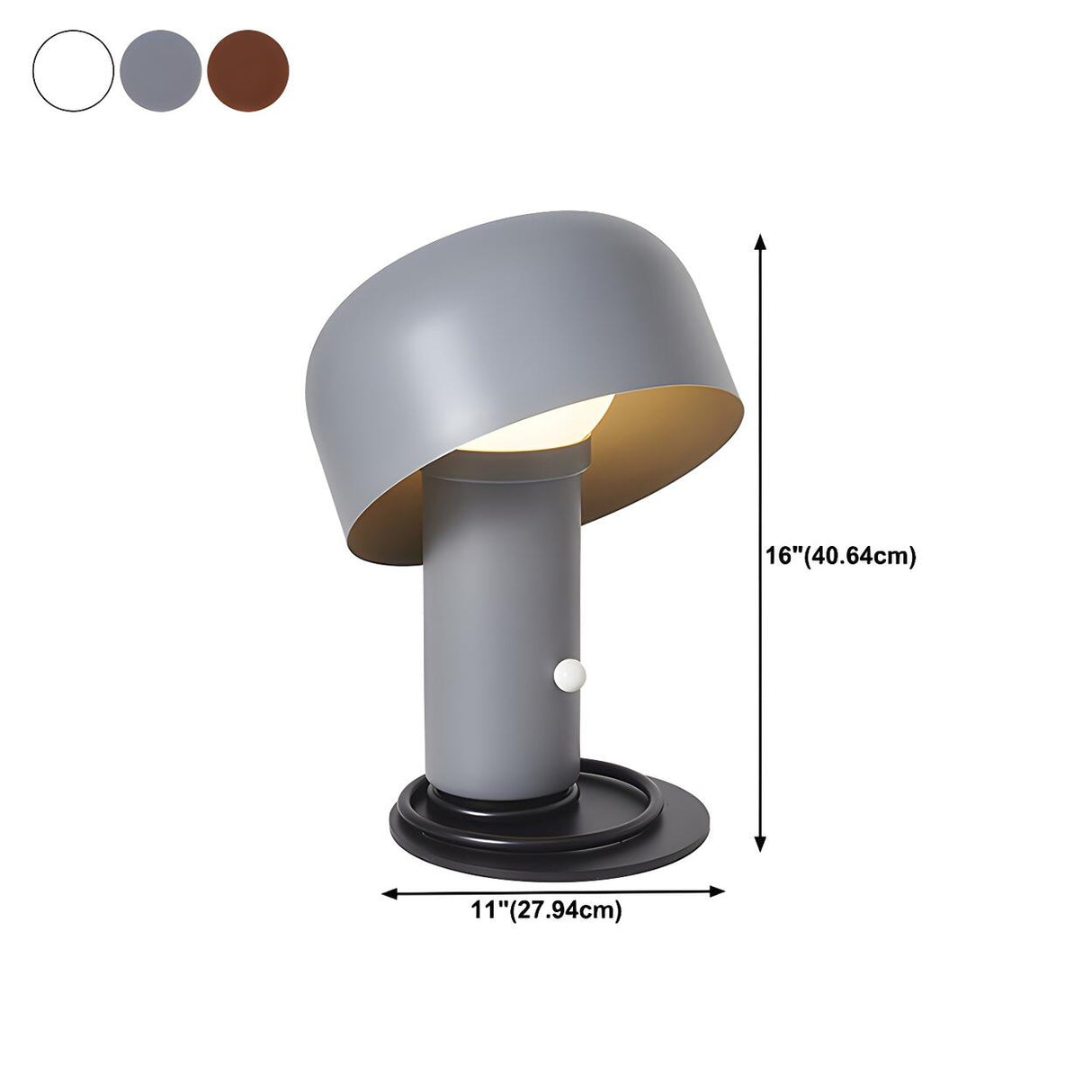 Unique Geometric Slanted Shade Gray Metal Table Lamp 