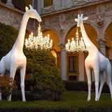 Unique Giraffe Sculpture Crystal Chandelier Floor Lamps Image - 1