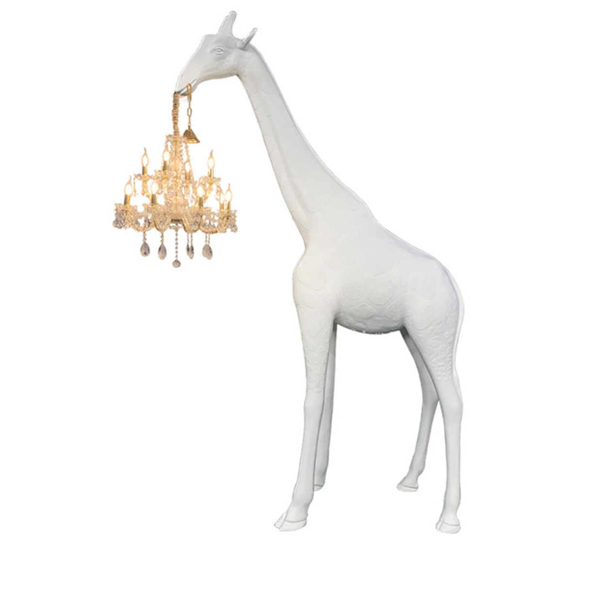 Unique Giraffe Sculpture Crystal Chandelier Floor Lamps Image - 10