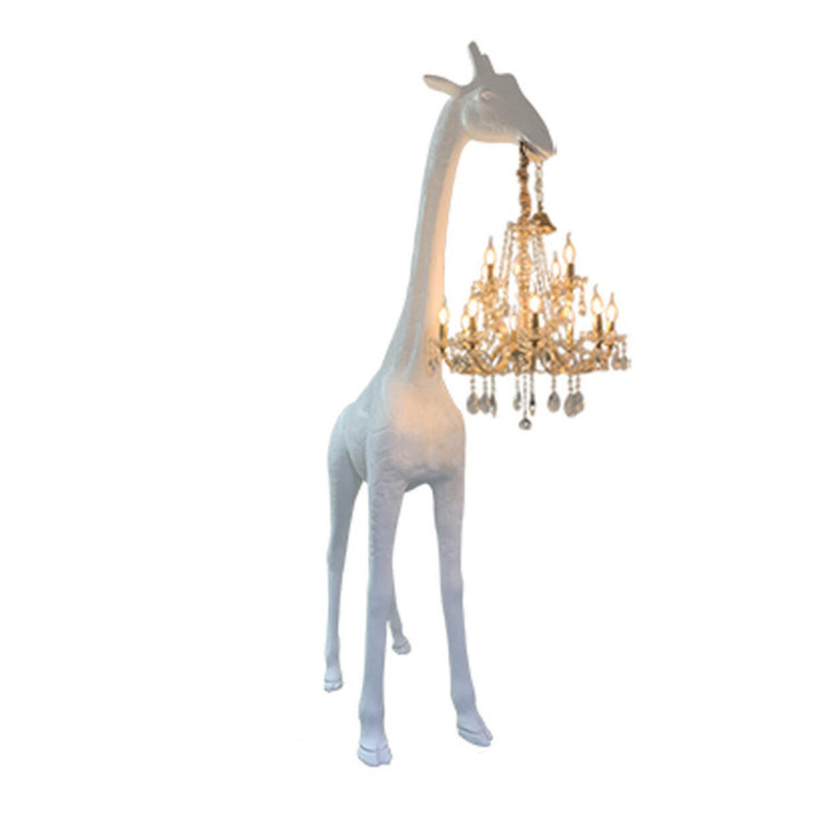 Unique Giraffe Sculpture Crystal Chandelier Floor Lamps Image - 11