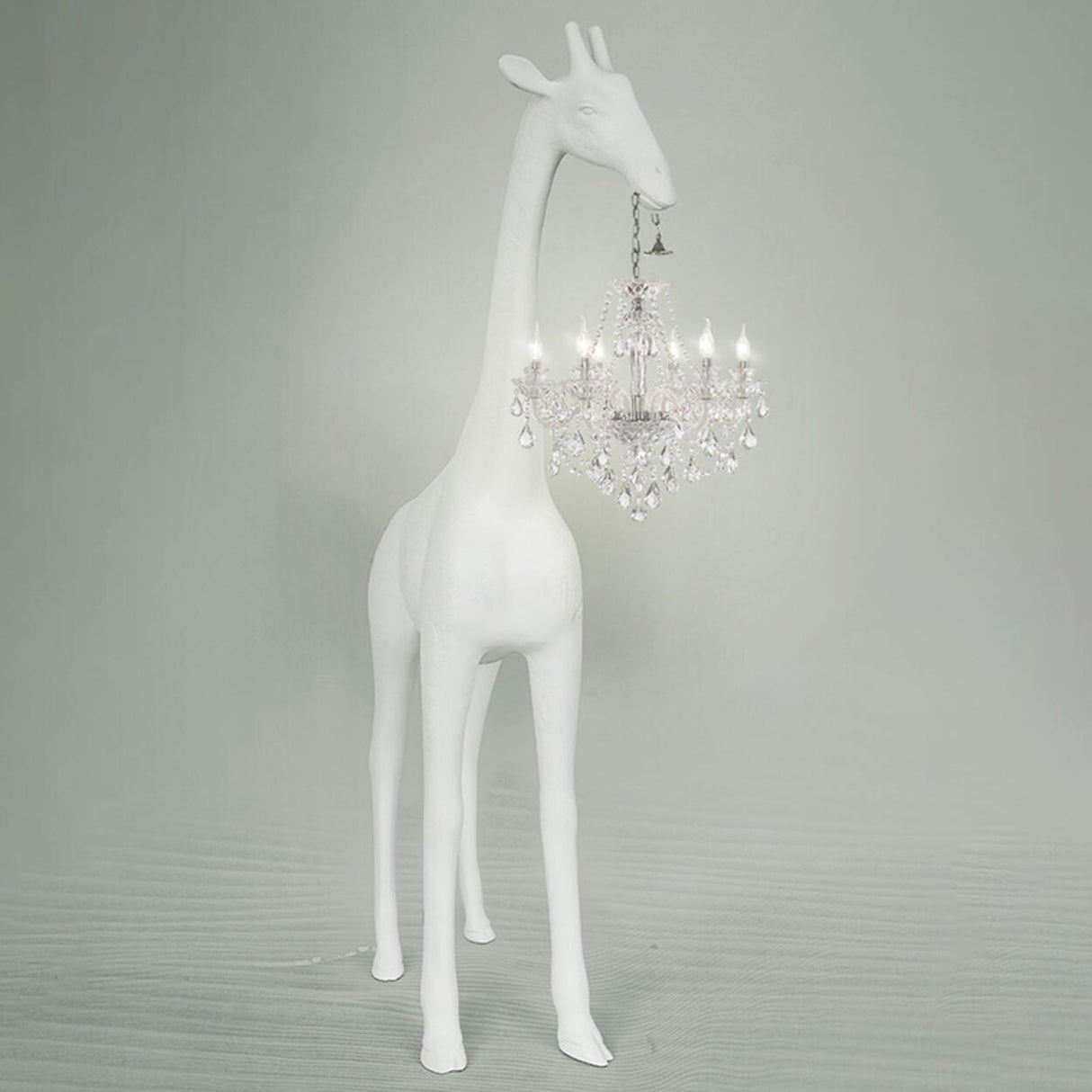 Unique Giraffe Sculpture Crystal Chandelier Floor Lamps Image - 12