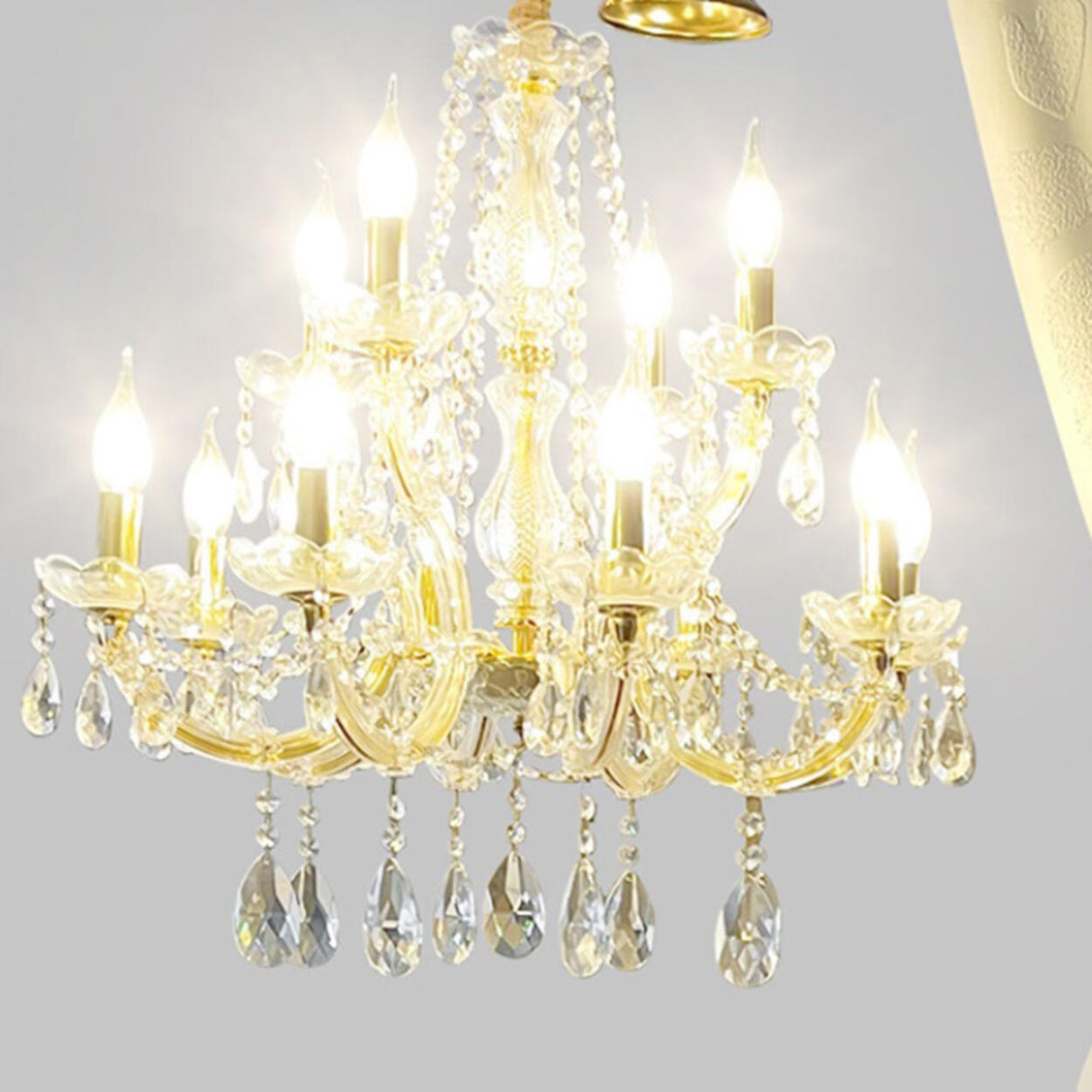 Unique Giraffe Sculpture Crystal Chandelier Floor Lamps Image - 13