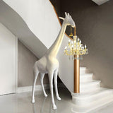 Unique Giraffe Sculpture Crystal Chandelier Floor Lamps Image - 3