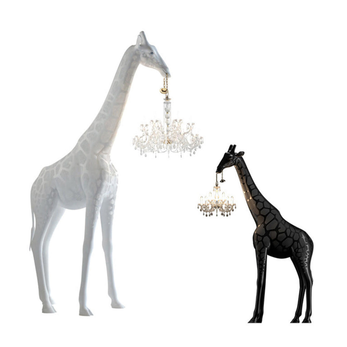 Unique Giraffe Sculpture Crystal Chandelier Floor Lamps Image - 5