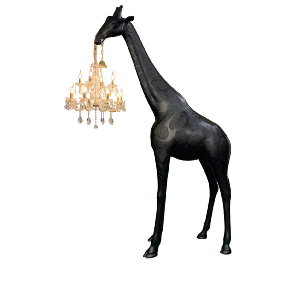 Unique Giraffe Sculpture Crystal Chandelier Floor Lamps Image - 7