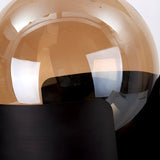 Unique Glass Globe Shade Geometric Black Table Lamp Image - 4