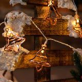 Unique Gold Metallic Bell LED Christmas String Lights Image - 1