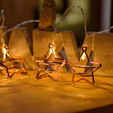 Unique Gold Metallic Bell LED Christmas String Lights Image - 6