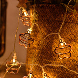 Unique Gold Metallic Bell LED Christmas String Lights Image - 9