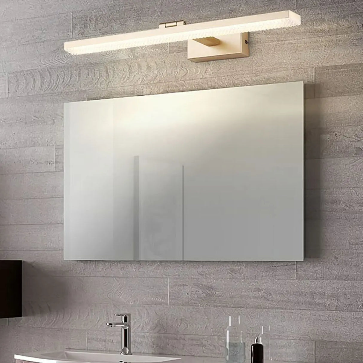 Unique Gold Rectangular Acrylic LED Vanity Lights Image - 6