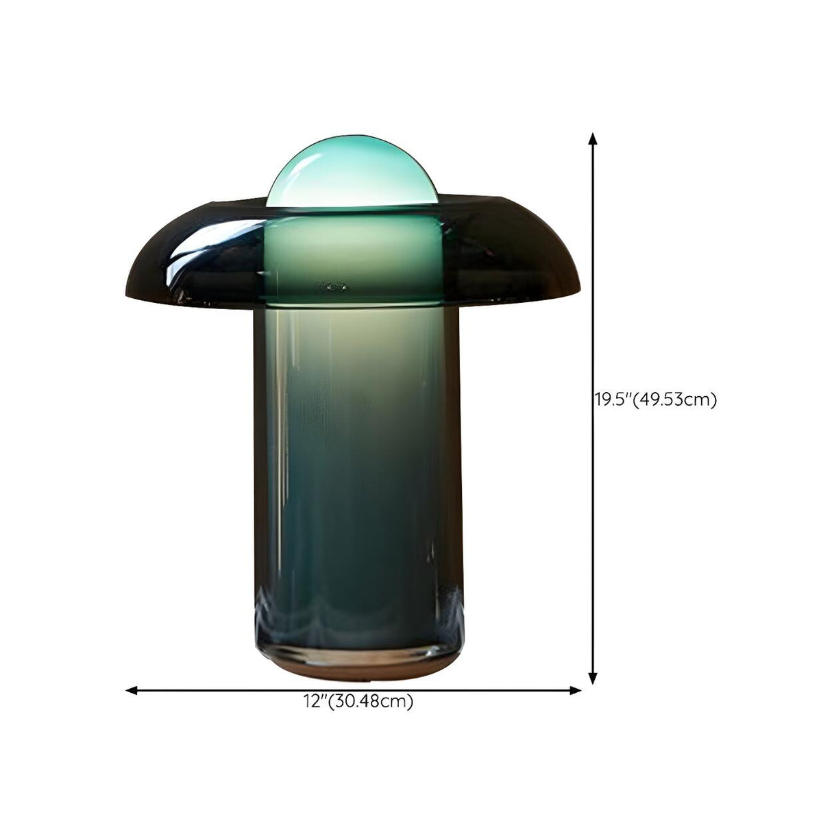 Unique Green Glass Columnar Geometric Modern Table Lamp 