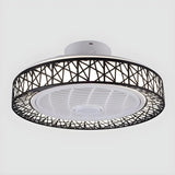 Unique Hollow Round Bladeless Ceiling Fan With Light Image - 8