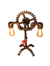 Unique Industrial Pipe Wrought Iron Bedroom Table Lamp Image - 10