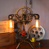 Unique Industrial Pipe Wrought Iron Bedroom Table Lamp Image - 13