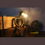 Unique Industrial Pipe Wrought Iron Bedroom Table Lamp Image - 14