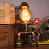 Unique Industrial Pipe Wrought Iron Bedroom Table Lamp Image - 19