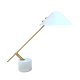 Unique Minimalist White Cone Metal Bedroom Table Lamp Image - 5