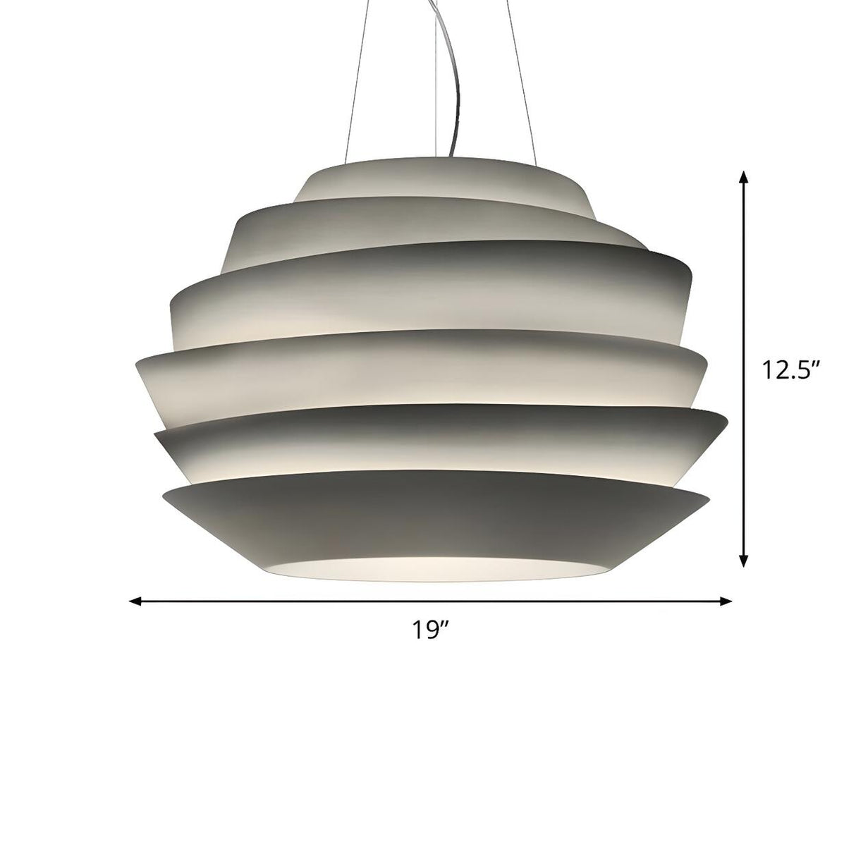 Unique Modern 6 Tiers White Pendant Light Chandelier 