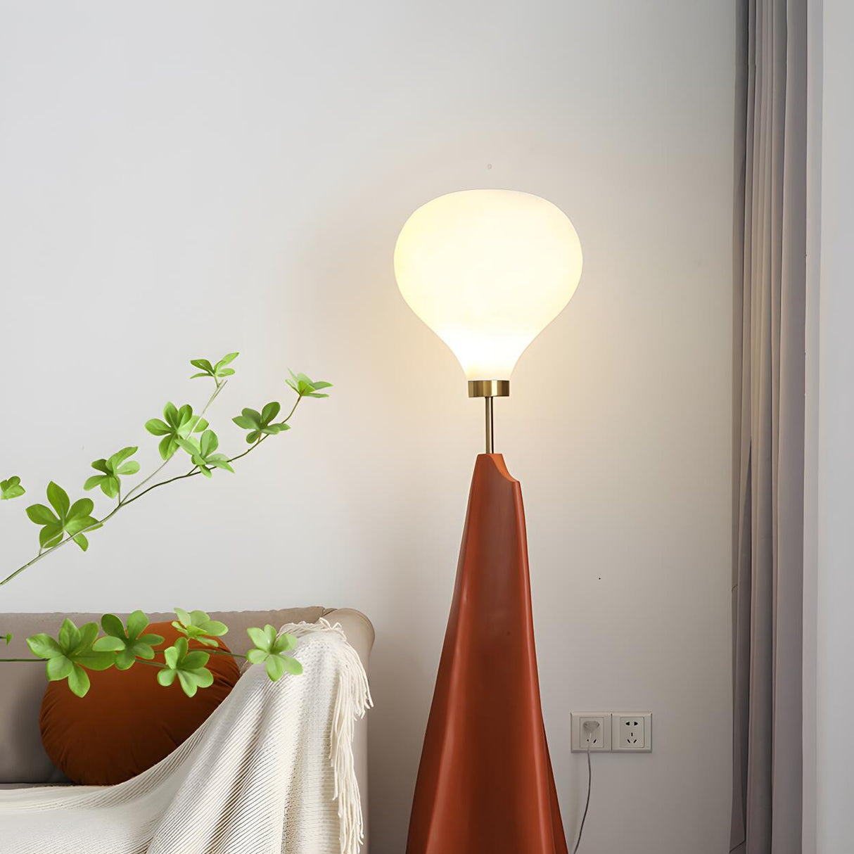 Unique Modern Cone and Globe Resin LED Floor Lamp Image - 12