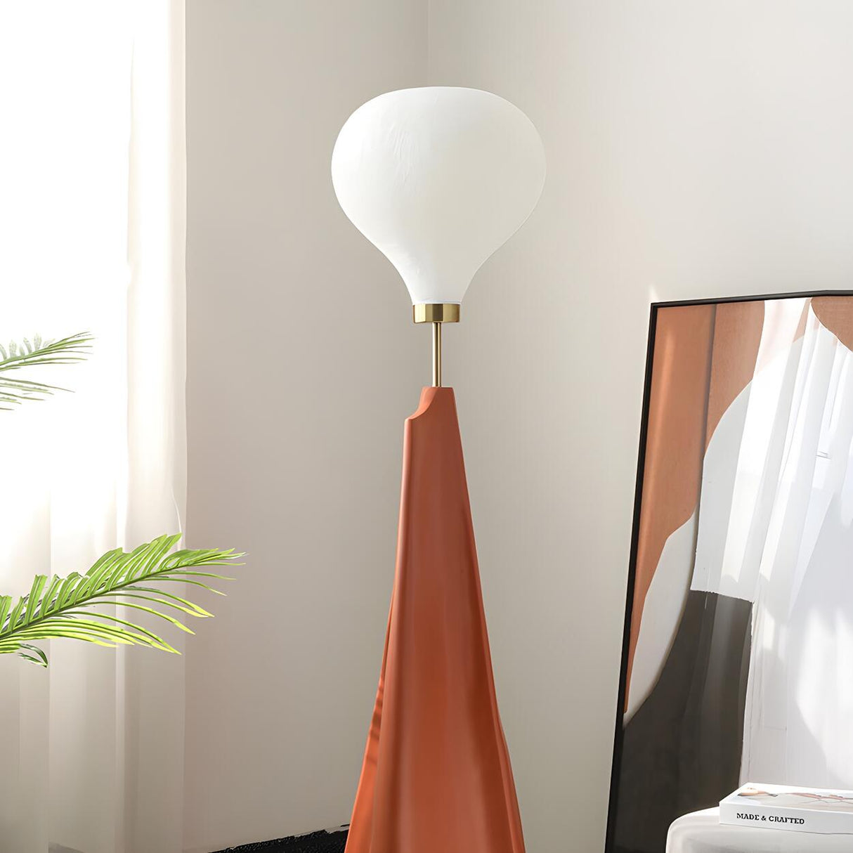 Unique Modern Cone and Globe Resin LED Floor Lamp Image - 4