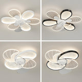 Unique Modern Geometric Hollow Ceiling Fan with Light Image - 12