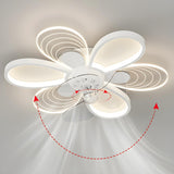 Unique Modern Geometric Hollow Ceiling Fan with Light Image - 13