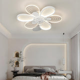 Unique Modern Geometric Hollow Ceiling Fan with Light Image - 17