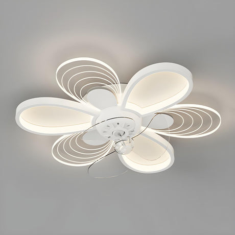 Unique Modern Geometric Hollow Ceiling Fan with Light Image - 2