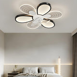 Unique Modern Geometric Hollow Ceiling Fan with Light Image - 20