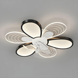 Unique Modern Geometric Hollow Ceiling Fan with Light Image - 7