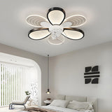 Unique Modern Geometric Hollow Ceiling Fan with Light Image - 8