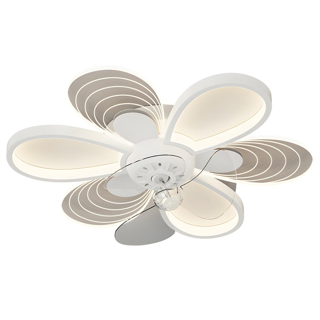 Unique Modern Geometric Hollow Ceiling Fan with Light Image - 9