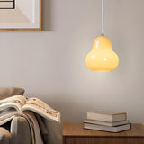 Unique Modern Living Room Gourd White Glass Pendant Light Image - 2