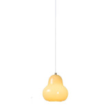 Unique Modern Living Room Gourd White Glass Pendant Light Image - 5