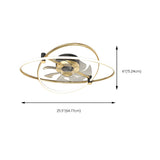 Unique Modern Metal Double Ring Ceiling Fan with Light #size