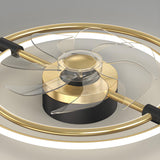 Unique Modern Metal Double Ring Ceiling Fan with Light Image - 4